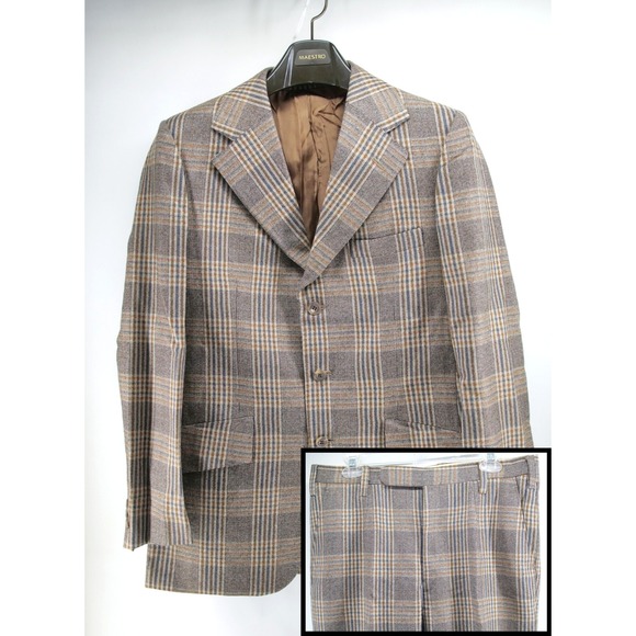 Samuel Windsor Tweed Jacket & Trousers Mens 40R 35x31 Brown...